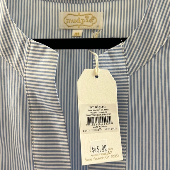 Mudpie striped blouse blue and white - Picture 3 of 5